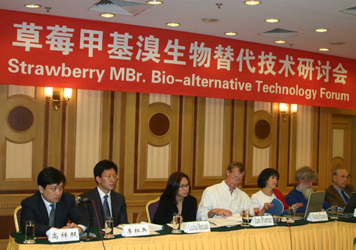 聯(lián)合國環(huán)境署、聯(lián)合國工發(fā)組織等機構(gòu)出席了我公司舉行的草莓甲基溴生物替代技術(shù)研討會